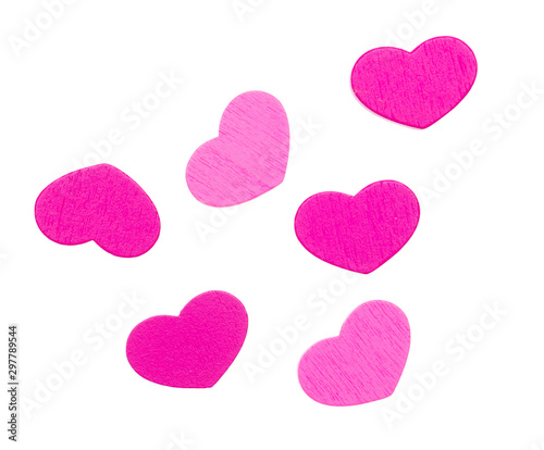 Pink hearts isolated on a white background