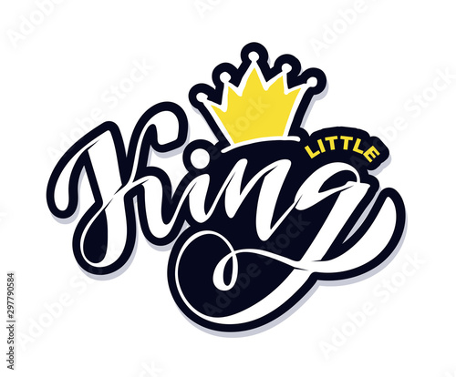 Little King - royal label - cute hand drawn doodle lettering postcard