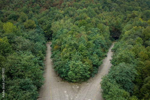 Airfield in Zeljava, Croatia, from above. photo