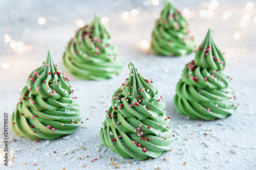 Meringue Christmas trees photo