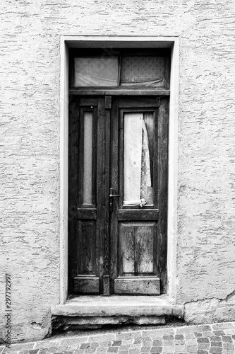 door with slant floor