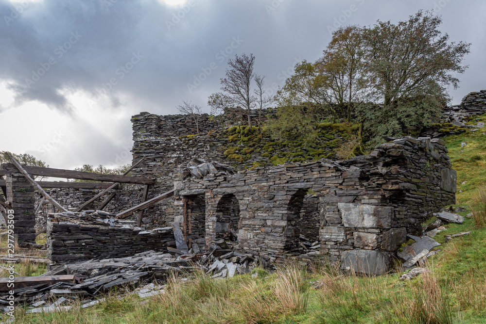 The abandoned Rhos Slate Quarry at Capel Curig, Snowdonia National Park, Wales