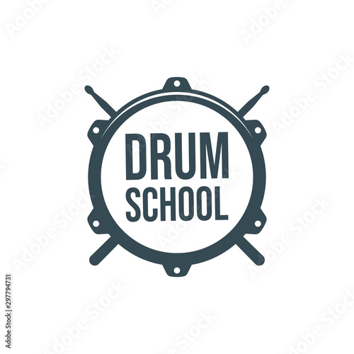 Fotobehang Vector logo of drum school