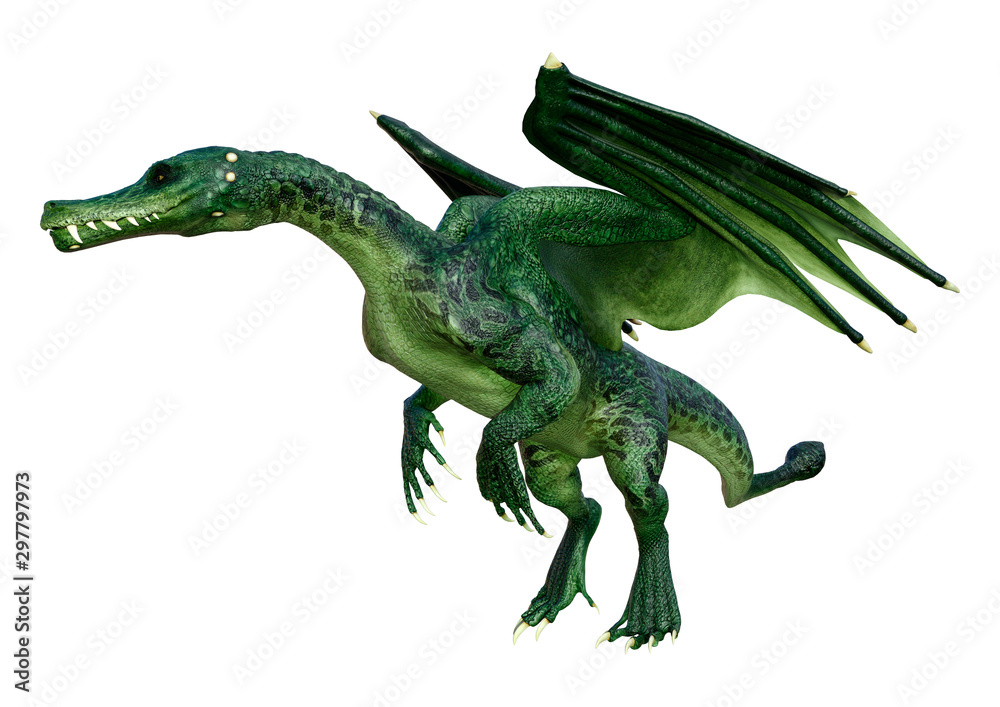3D Rendering Fairy Tale Dragon on White 3D Rendering Fairy Tale Dragon on White