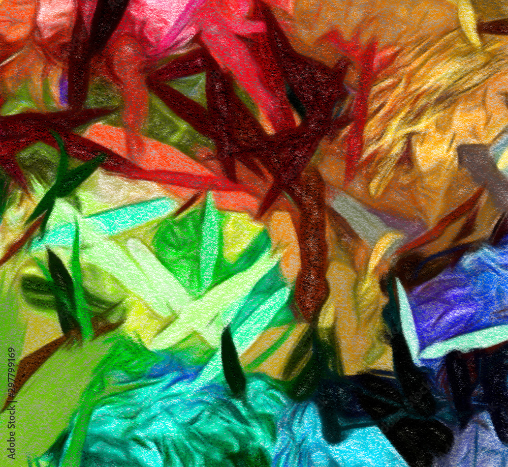 Fototapeta premium Abstract painting art for sale. Stock. Hand drawn on canvas. Multi color artistic background. Pattern for design handmade printed production. Art print for canvas or poster. Unusual modern texture.