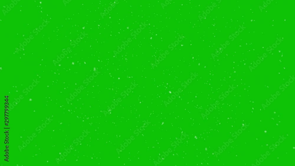 Winter snow falling on a green screen background
