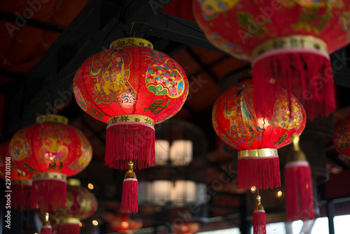 Chinese traditional lantern, Hanging decorations, During the festival season.