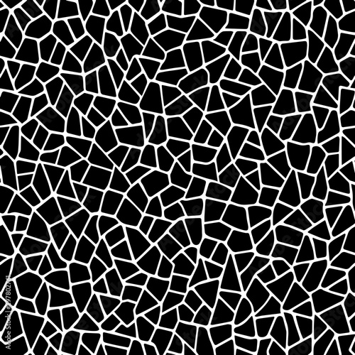  Seamless pattern.The cracks texture white and black. Vector background. For design and decorate path, wall, backdrop. Endless stone texture.Broken glass © vldcon