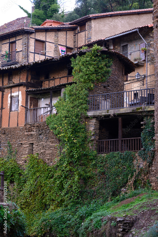 Typical stone houses in Robledillo de Gata in Extremadura, Spain Typical stone houses in Robledillo de Gata in Extremadura, Spain