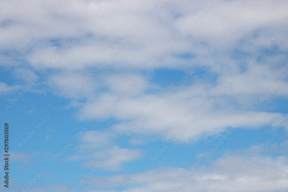 The blue sky has white clouds clean and dazzling in the air. Bright atmosphere beautiful sky. When looking at the sky the blue felt strong.