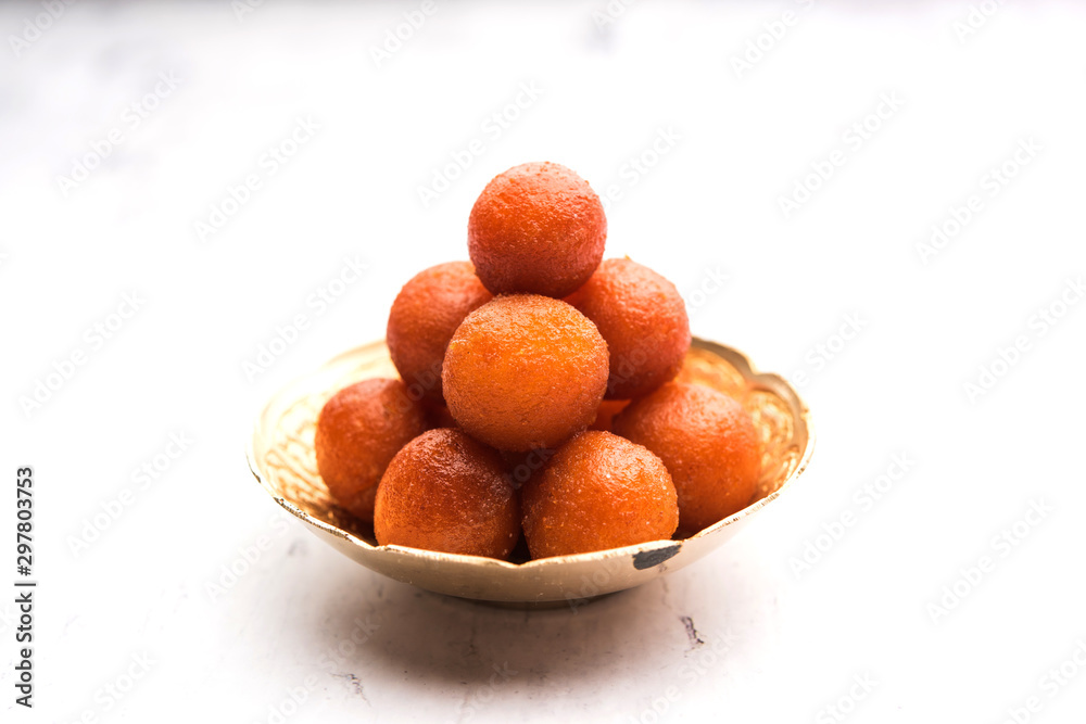 Traditional Home made Gulab Jamun sweets from India Traditional Home made Gulab Jamun sweets from India