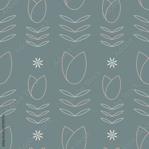 Vector abstract floral seamless pattern background