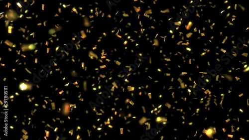 gold confetti. slow motion. alpha matte