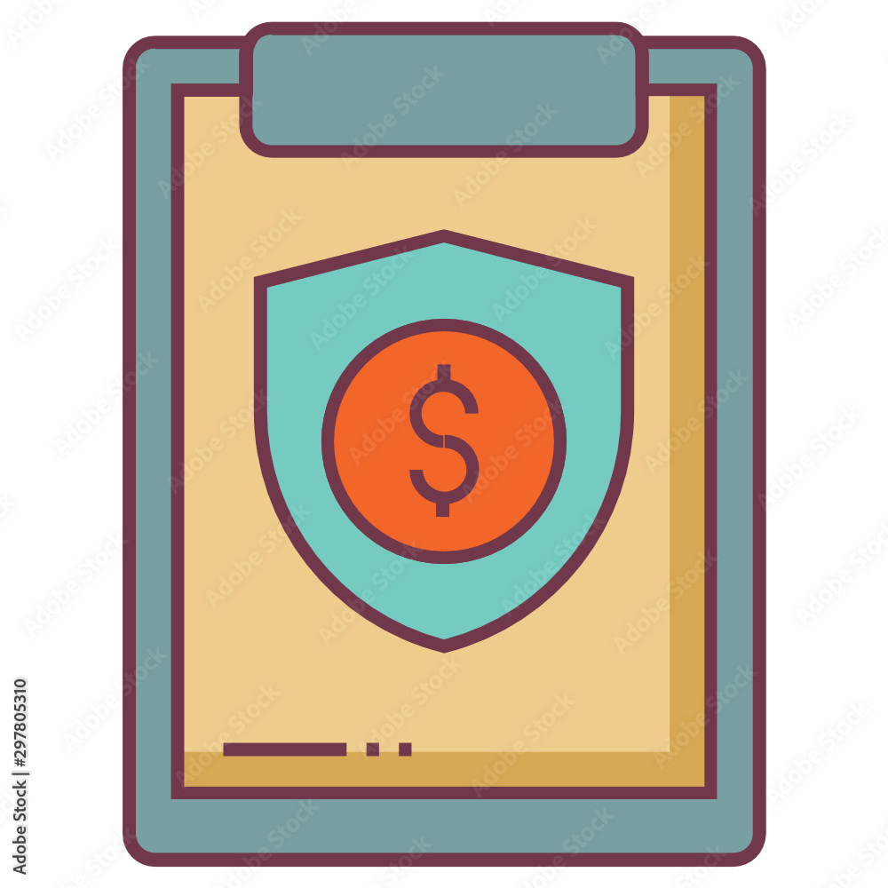 Insurance policy file folder form concept vector icon Insurance policy file folder form concept vector icon