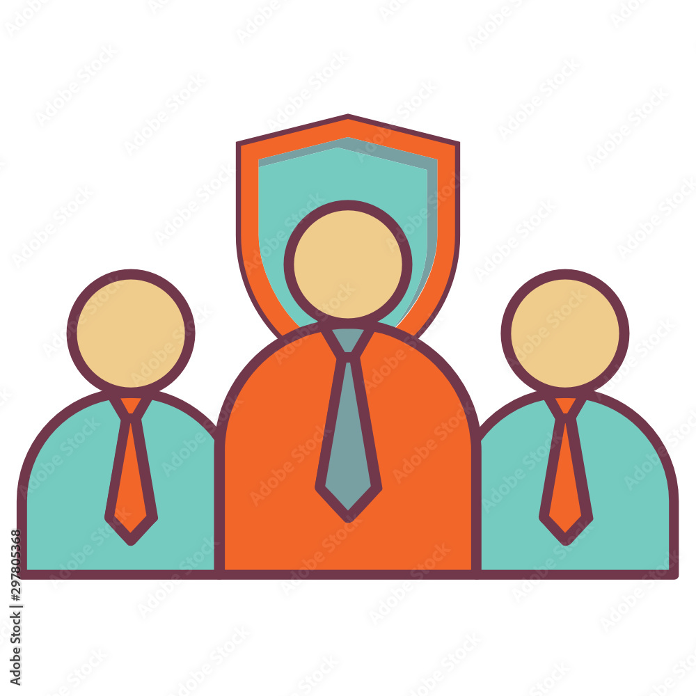 Business People insurance coverage concept vector icon design