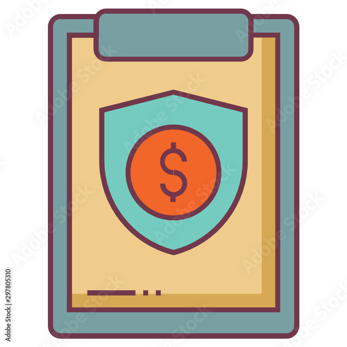 Insurance policy file folder form concept vector icon