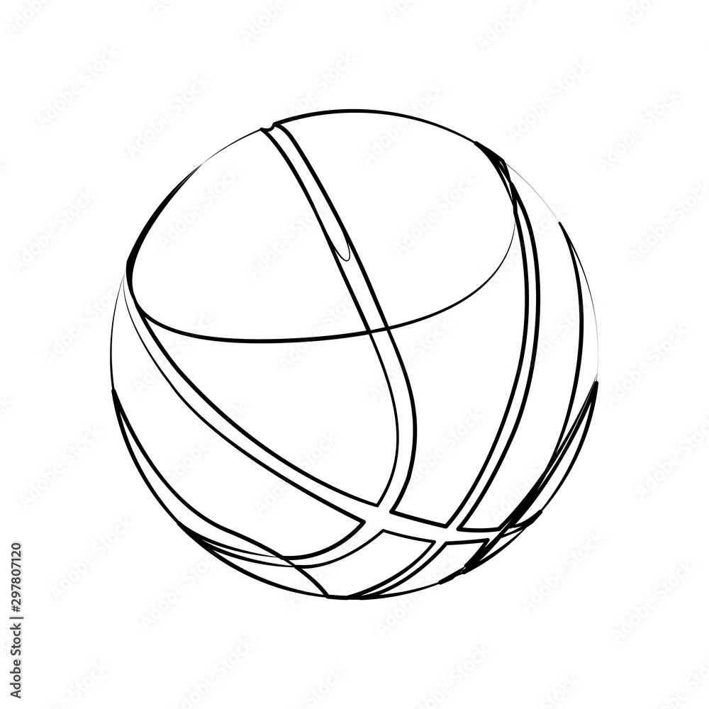 basketball ball contour vector illustration basketball ball contour vector illustration