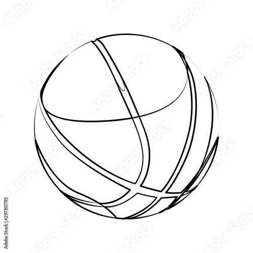 basketball ball contour vector illustration