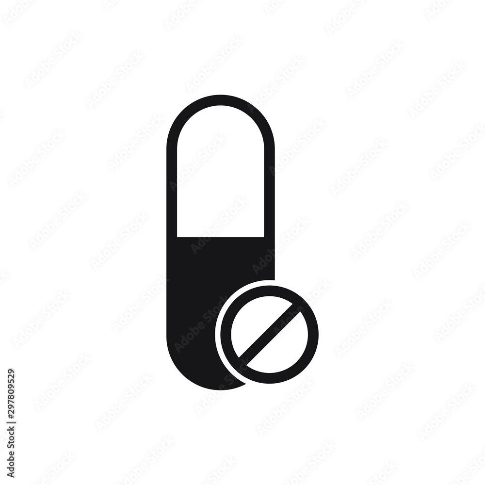 Obraz premium Pills flat vector icon. Capsule vector icon