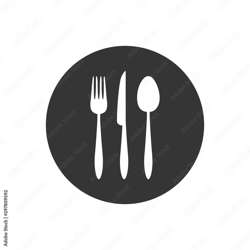 Spoon, fork and knife icon vector illustration flat style Spoon, fork and knife icon vector illustration flat style