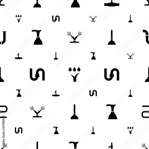 plumbing icons pattern seamless white background