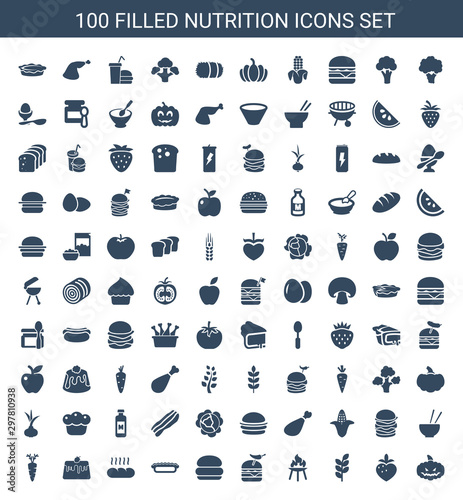 100 nutrition icons