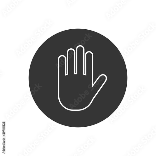 Stop icon. Hand line symbol. Hand icon