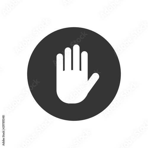 Stop icon. Hand symbol. Hand icon