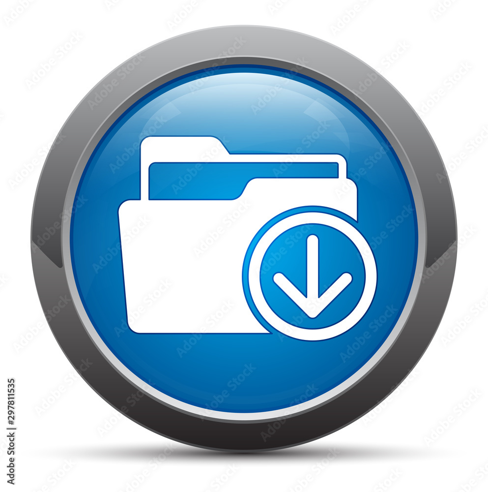 Download files icon premium blue round button vector illustration Download files icon premium blue round button vector illustration