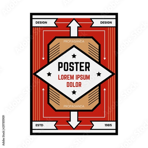 COLORED PROPAGANDA POSTER DESIGN TEMPLATE
