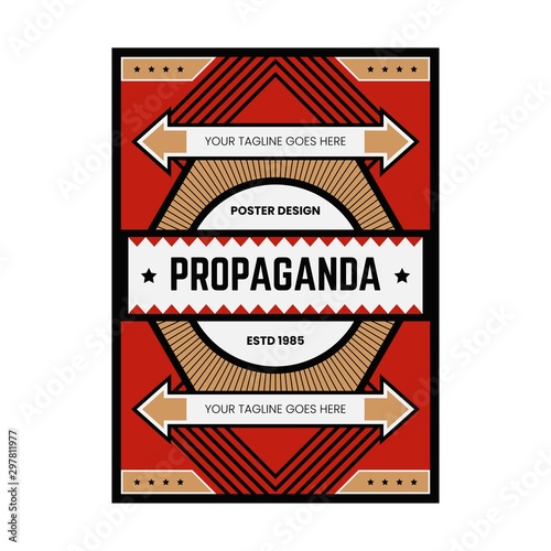 COLORED PROPAGANDA POSTER DESIGN TEMPLATE