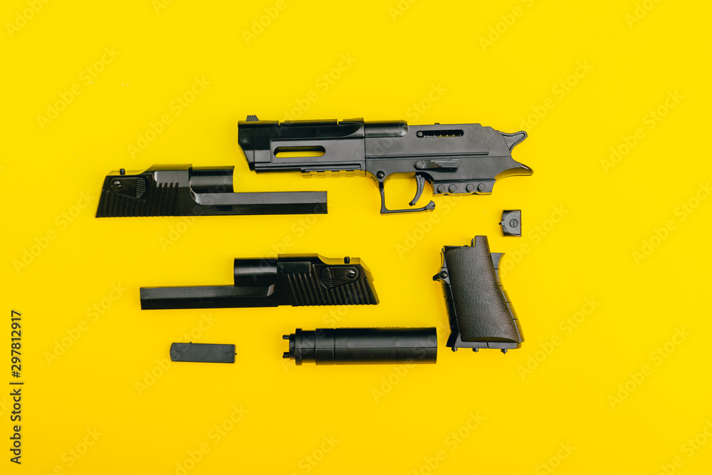 assemble handgun from the parts