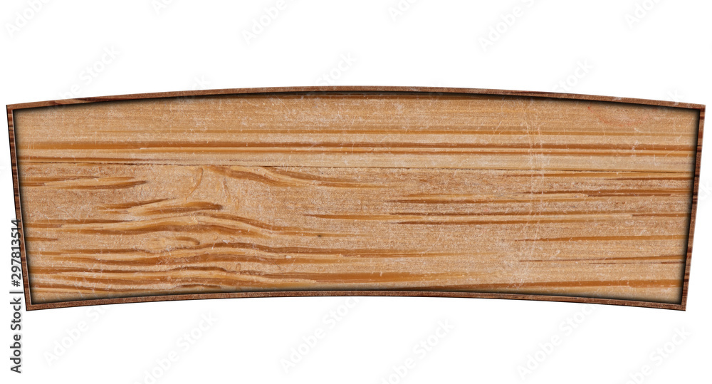 Obraz premium Wooden banner isolated on a white background