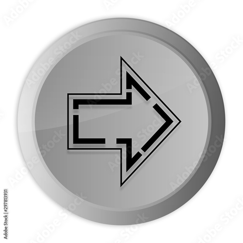 Free Download Next icon metal silver round button metallic design circle isolated on white background black and white concept illustration - GFXLoad