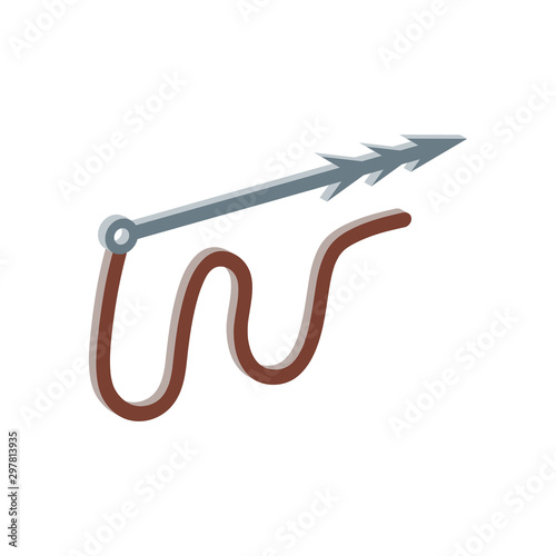 Harpoon for underwater fishing.Isometric and 3D view.