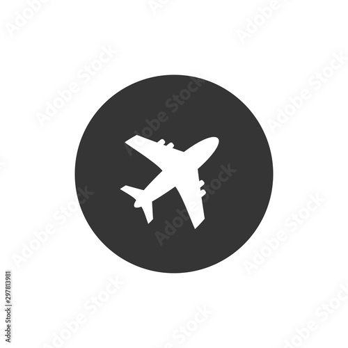 Plane icon, airport and airplane pictogram symbol