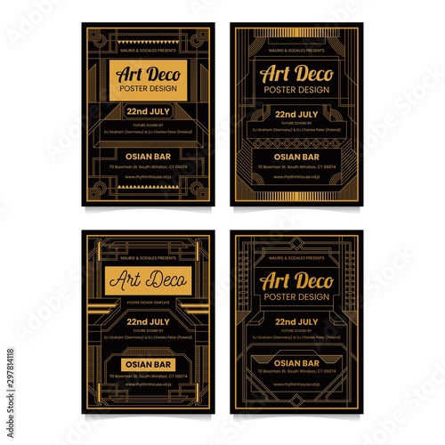 ART DECO POSTER DESIGN TEMPLATE COLLECTIONS
