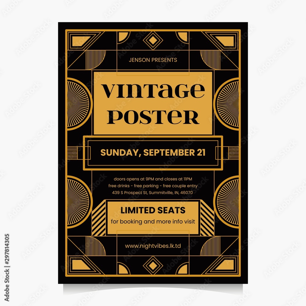 ART DECO POSTER DESIGN TEMPLATE ART DECO POSTER DESIGN TEMPLATE