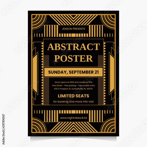 ART DECO POSTER DESIGN TEMPLATE