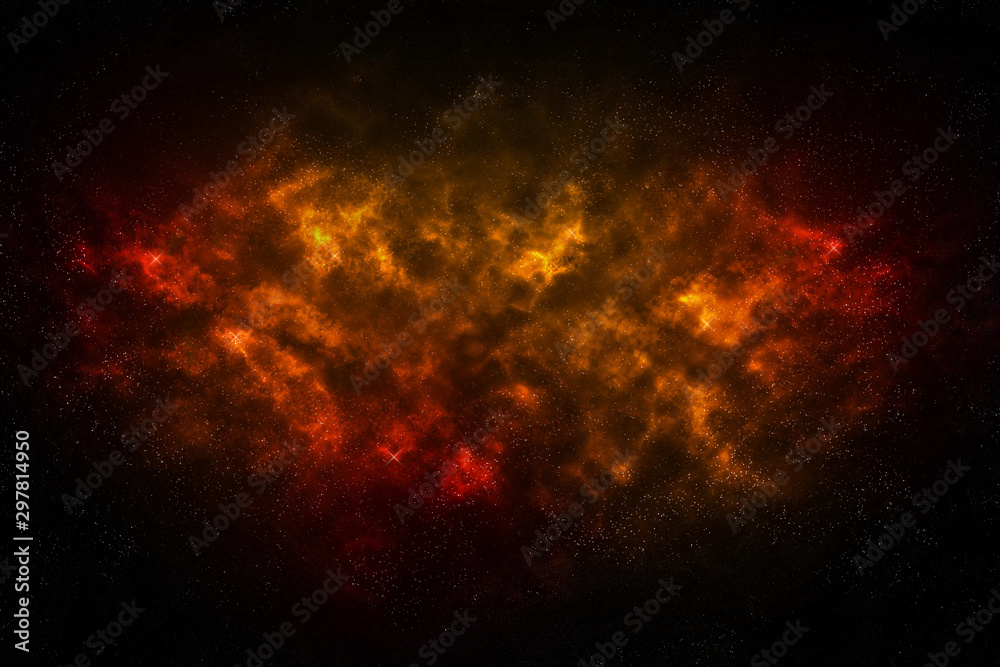 Red Nebula Galaxy. Colorful galaxy background.