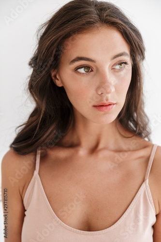 Portrait of a beautiful sensual young brunette woman