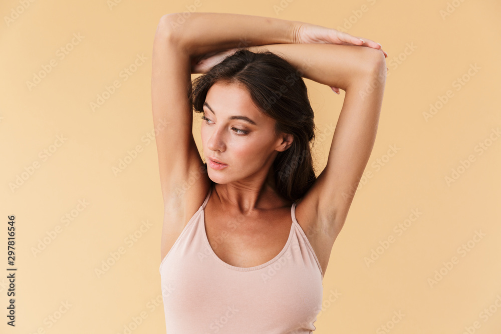 Portrait of a beautiful sensual young brunette woman Portrait of a beautiful sensual young brunette woman