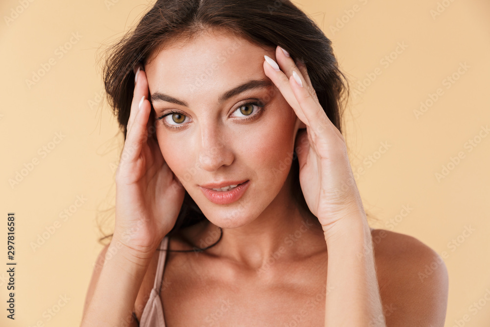 Portrait of a beautiful sensual young brunette woman Portrait of a beautiful sensual young brunette woman