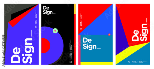 Cover and Poster Design Template for Magazine. Trendy Abstract Colorful Geometric and Curve Vector Illustration Collage with Typography for Cover, book, social media story, and Page Layout Design.
