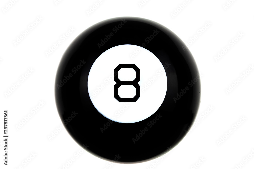 Magic 8 ball of predictions isolated on white background Magic 8 ball of predictions isolated on white background