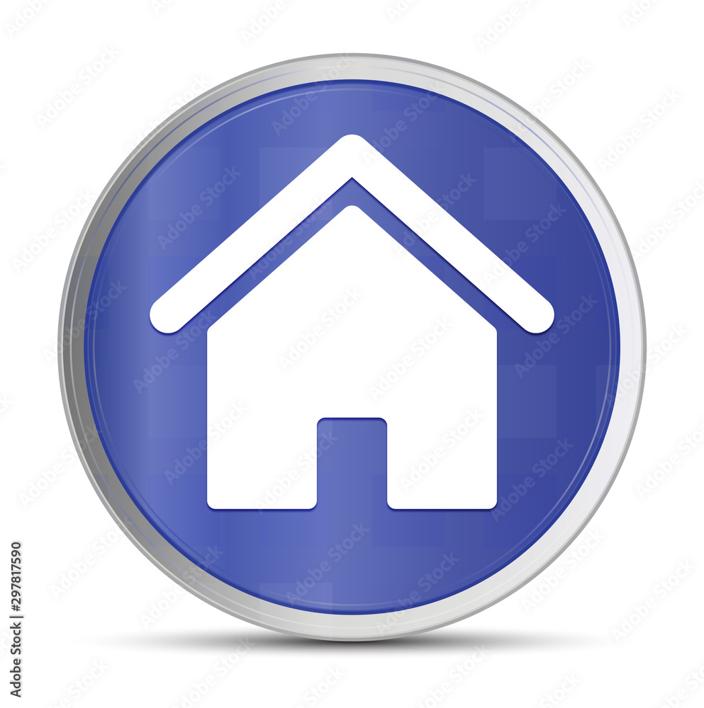 Home icon prime blue round button vector illustration design silver frame push button Home icon prime blue round button vector illustration design silver frame push button