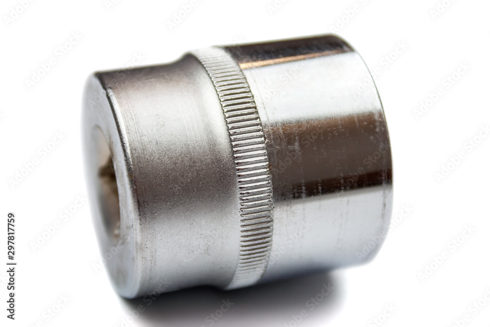 Closeup view of wrench head isolated on white background Closeup view of wrench head isolated on white background