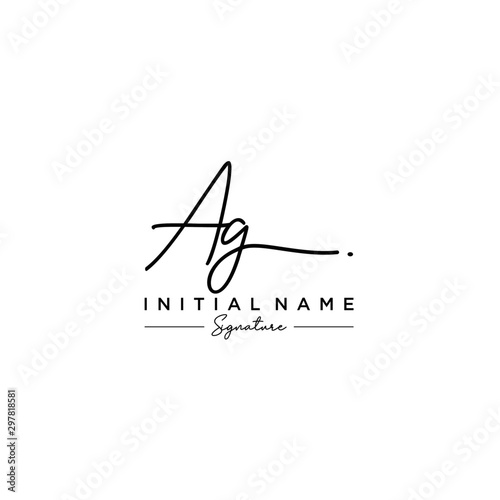 Letter AG Signature Logo Template Vector © Catharsis