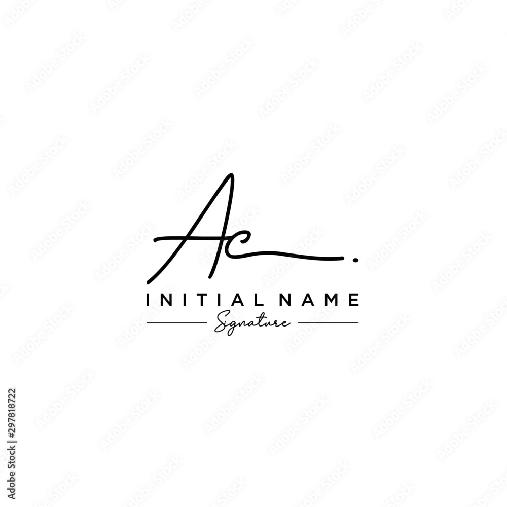 Letter AC Signature Logo Template Vector Stock Vector | Adobe Stock