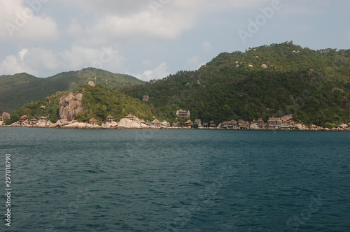 The picturesque scenery of Koh Tao, Thailand from a sea ferry